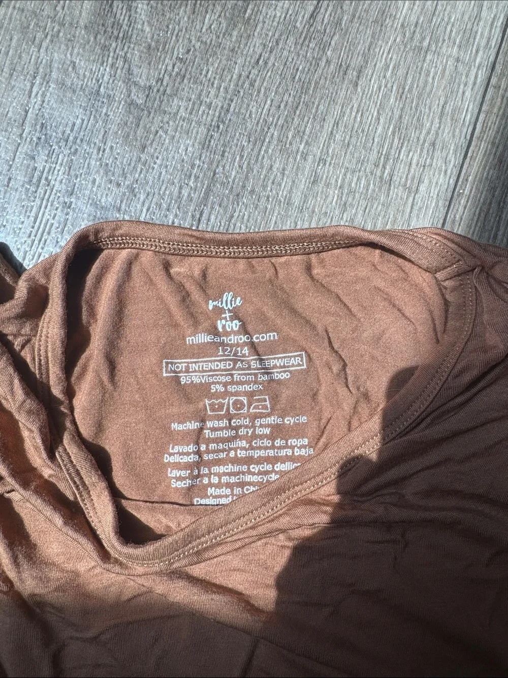 Brown bamboo pj set millie + roo